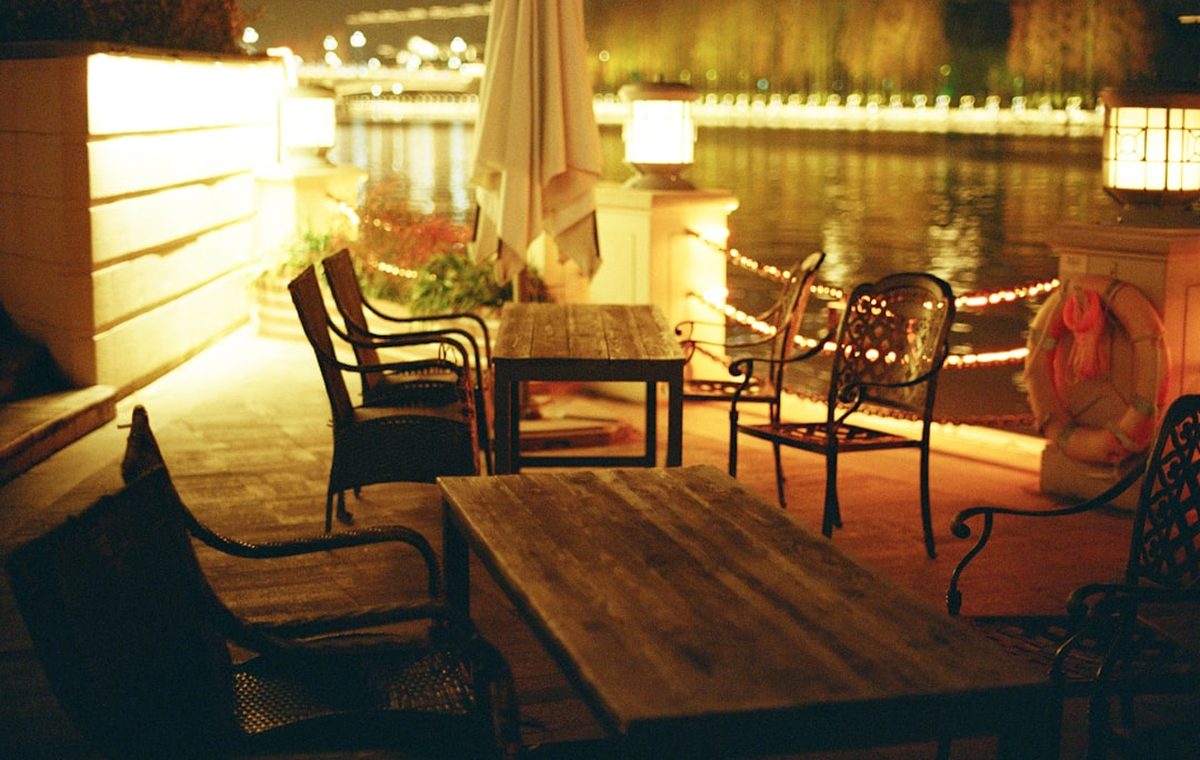 The terrace outside The Von Bar